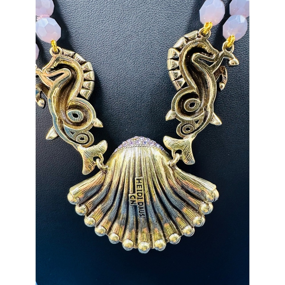 Heidi Daus "Ornament of the Sea"Seahorse Shell Beaded Double Strand Necklace *SD - Picture 10 of 14